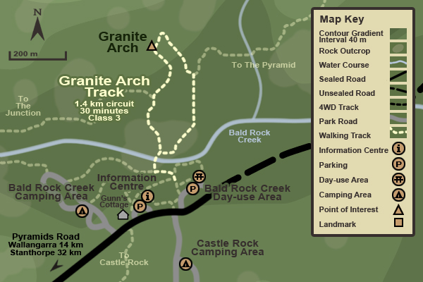 Map of the Granite Arch Track