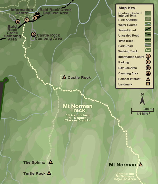Map of the Mt Norman Track