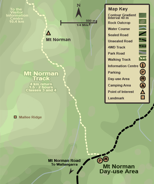 Map showing the Mt Norman Day-use Area