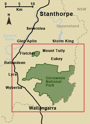 Map showing study area for plant species.