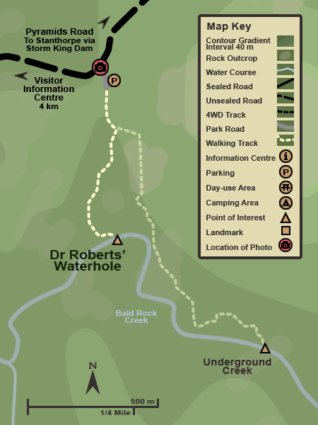 Map of the Dr Roberts' Waterhole Track