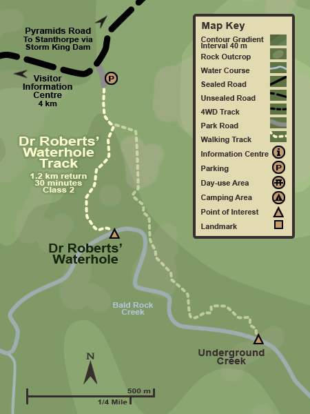 Map of the Dr Roberts' Waterhole Track