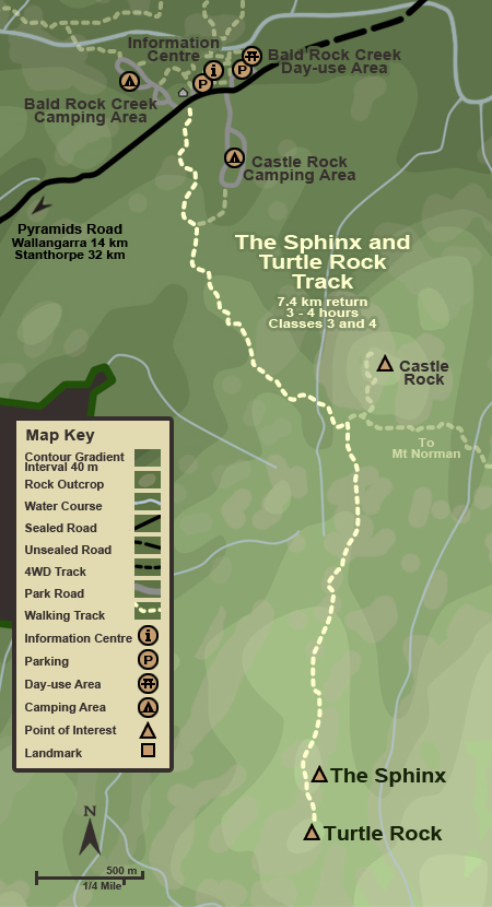 Map of the The Sphinx and Turtle Rock Track