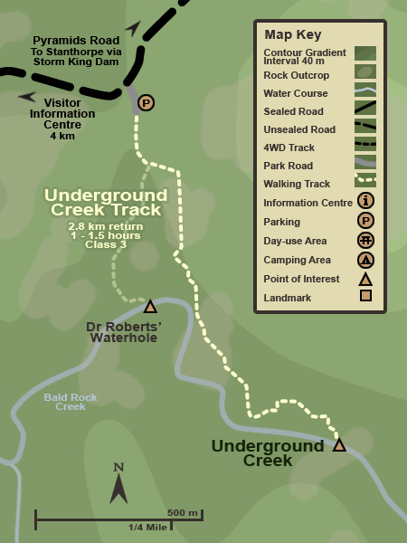Map of the Underground Creek Track