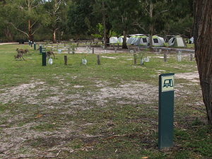 Trailer bays at the Castle Rock camping area.