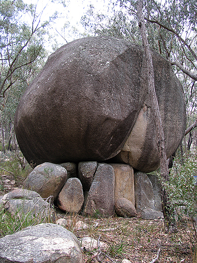 A very large balancing rock.
