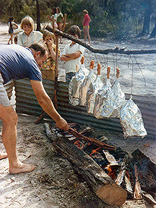 Cooking the bell roasts.