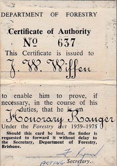 Honorory Ranger Certificate.