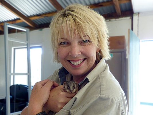 Jo McLellan with our unexpected visitor.