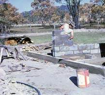 Girraween National Park's first overseer Tom Ryan building the first toilet facilities.