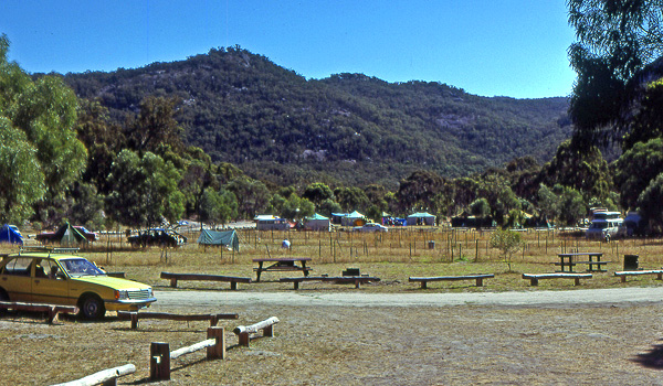 The Castle Rock camping area, April 1980.