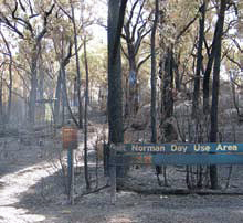 The burnt Mt Norman day-use area.