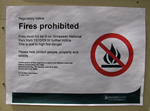 Fire ban notice.