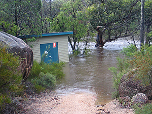 The flooded pump shed.
