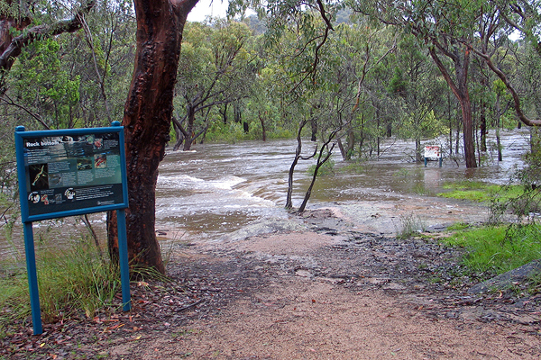 The swimming hole in flood, 11th January.