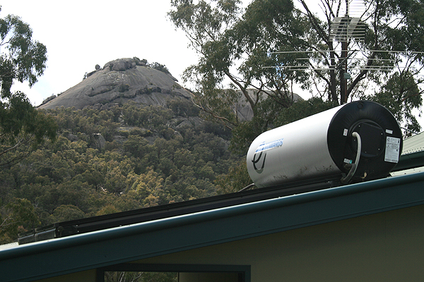 Solar hot water system on roof of rangers' residence.