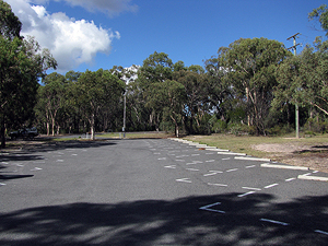 There are lots of parking spaces and room for buses.