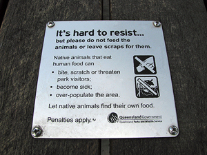 Even though it's very tempting, please don't feed the wildlife.