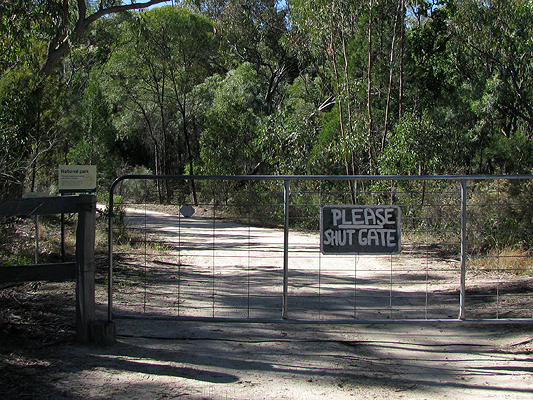 Where Mt Norman Road enters Girraween National Park near Wallangarra