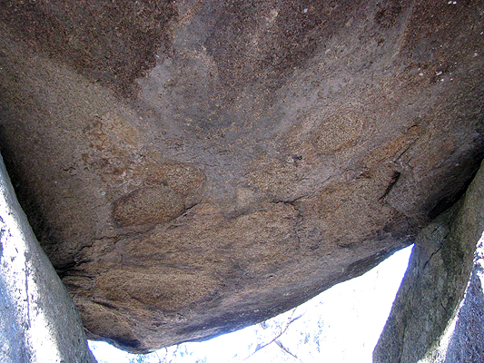 The underside of the balancing rock.