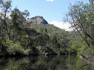 A view of The Pyramid over Bald Rock Creek.