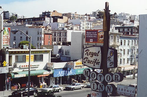 The view looking down the street.