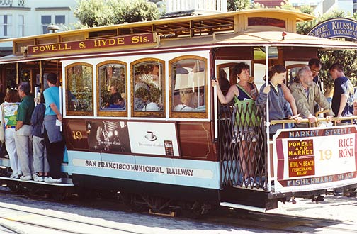 Cable car ready to go.