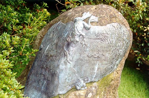 Dedication stone.