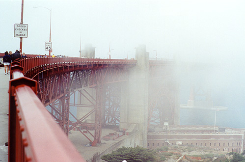 Bridge and fog.