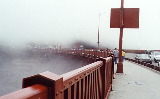 South view through the fog.