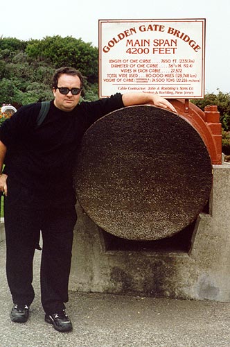 Chris and a main span cable.