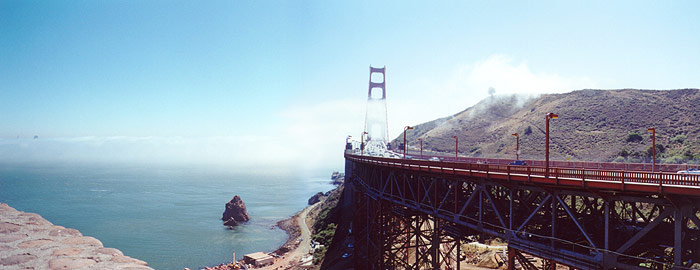 The bridge and the fog.