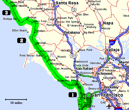 San Francisco to Bodega Bay