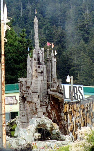 A chainsaw carved castle.